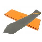 Hermes Gray & Yellow Necktie