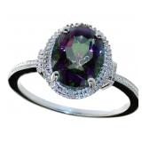 Oval 3.55 ct Mystic Topaz & Diamond Ring