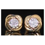 10kt Gold Brilliant Diamond Stud Earrings