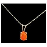 Natural Fire Opal Necklace