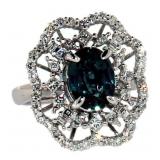 14k Gold 3.36 ct Oval Alexandrite & Diamond Ring