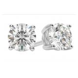 Round Brilliant 1.00 ct Lab Diamond Stud Earrings