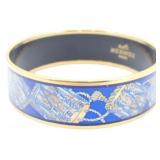 Hermes Blue Drum Bangle Bracelet