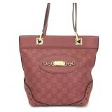 GUCCI PINK LEATHER SSIMA TOTE HANDBAG