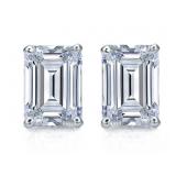 14kt Gold 2.40 ct Emerald Cut Lab Diamond Earrings