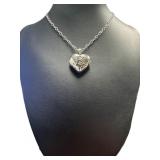 Natural Black Diamond "E" Initial Locket Necklace