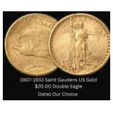 1907-1933 Saint Gaudens $20.00 Gold Double Eagle