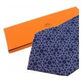 Hermes Blue Patterned Silk Tie