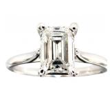 14kt Gold 2.50 ct Emerald Cut Lab Diamond Ring