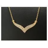 Beautiful 2 Row Diamond Accented Necklace