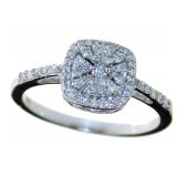 Cushion Cut 1/4 ct Diamond Designer Ring