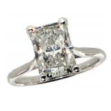 14k Gold 2.14 ct Cushion VS2 Lab Diamond Ring