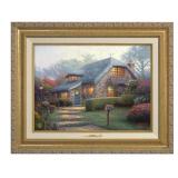 Lilac Cottage Canvas Gold Framed by Thomas Kinkade