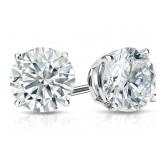 14k Gold 6.02 ct Brilliant VS1 Lab Diamond Studs