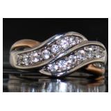 10kt Rose Gold & Sterling White Sapphire Ring