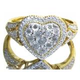 Elegant Diamond Heart Cluster Ring