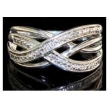 Genuine Diamond Accented Designer Ring