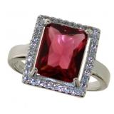 Radiant Cut 4.25 ct Ruby Dinner Ring