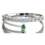 Quality Pear Cut Emerald & White Topaz Bracelet