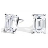 14k Gold 2.00 ct Emerald Cut Lab Diamond Earrings