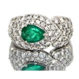 Platinum 2.75 ct Emerald & VS Diamond Ring