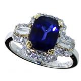 14kt Gold 3.88 ct Oval Sapphire & Diamond Ring