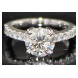 14k Gold 3.04 ct Round Brilliant Lab Diamond Ring