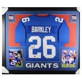 Autographed Saquon Barkley Custom Framed Jersey