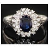 Platinum 1.21 ct Natural Sapphire & Diamond Ring