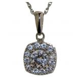 Brilliant 1.00 ct White Sapphire Halo Necklace