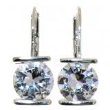 Brilliant 4.00 ct White Sapphire Hoop Earrings