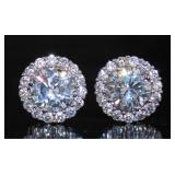 Round Brilliant 6.00 ct White Topaz Stud Earrings