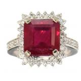 14kt Gold 6.28 ct Ruby & Diamond Ring