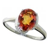 Oval 2.55 ct Imperial Topaz & Diamond Ring