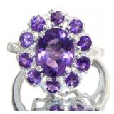 Oval 4.74 ct Natural Amethyst Cocktail Ring