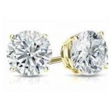 14kt Gold Round 2.00 ct Lab Diamond Stud Earrings