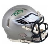 Autographed AJ Brown Eagles Mini Helmet