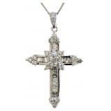 10kt Gold 1.00 ct VS Lab Diamond Cross Necklace