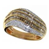 Natural 1.00 ct Chocolate Diamond Baguette Ring