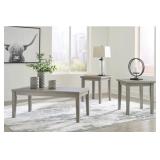 ASHLEY LORATTI 3-PIECE COFFEE & END TABLE SET