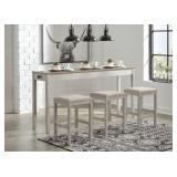 ASHLEY SKEMPTON COUNTER HEIGHT TABLE & 3 BARSTOOLS