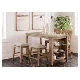 ASHLEY SUNBRIAR COUNTER TABLE & 4 STOOLS