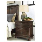 ASHLEY PORTER RUSTIC BROWN 3-DRAWER NIGHTSTAND