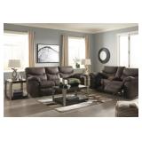 ASHLEY BOXBERG TEAK RECLINING SOFA & LOVE SEAT