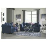 ASHLEY DARCY BLUE CONTEMPORARY SOFA & LOVE SEAT