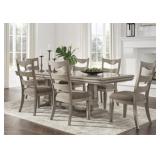 ASHLEY LEXORNE DINING ROOM TABLE & 6 SIDE CHAIRS