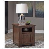 ASHLEY BUDMORE FARMHOUSE END TABLE W/ USB PORTS