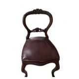 Victorian Balloon Back Chair-Leather Seat