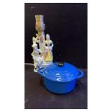 Royal Blue Stoneware Baker & Porcelain Lamp