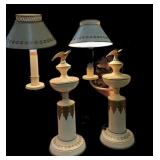 Pair Vintage Toleware Lamps